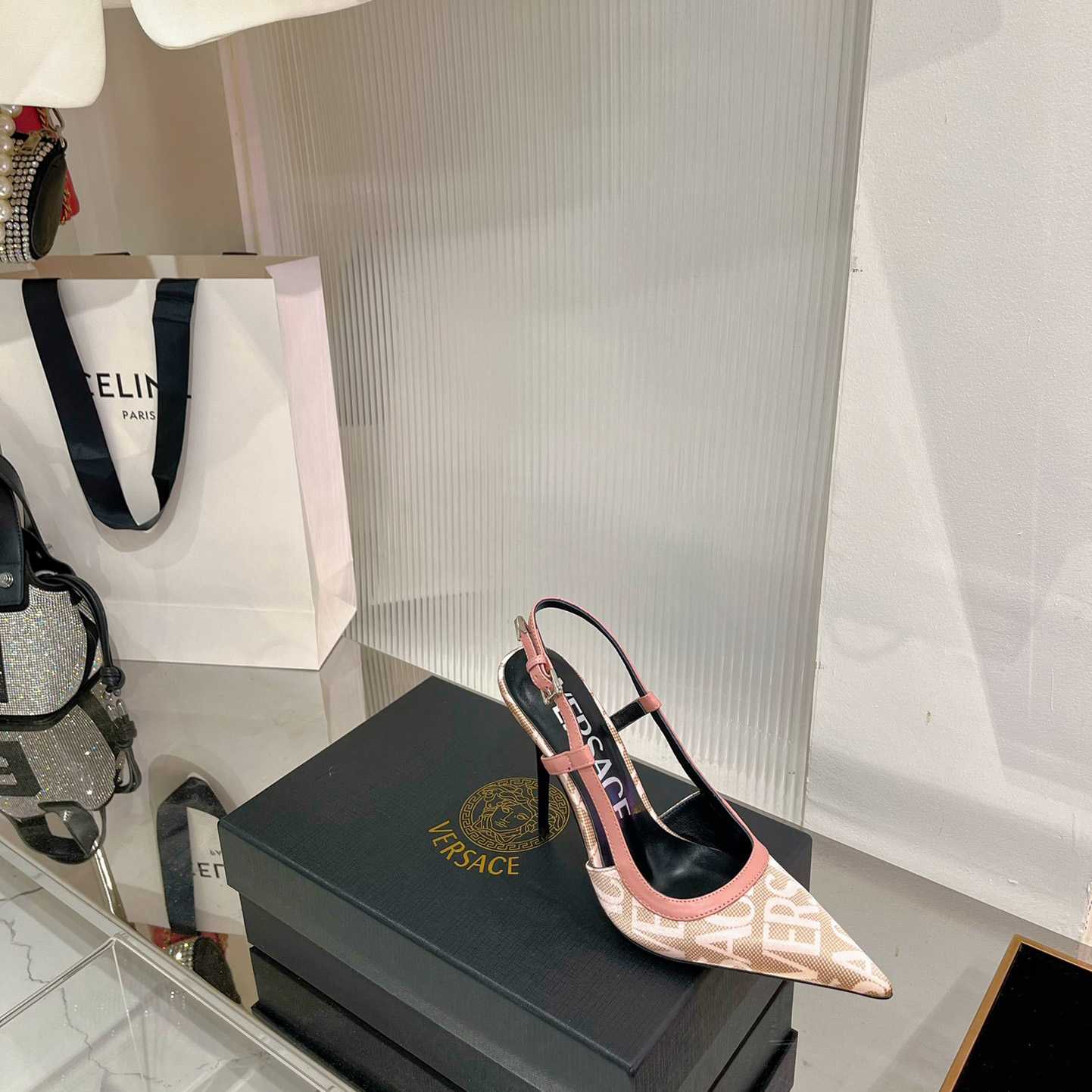 Versace Logo-jacquard 110mm Slingback Pumps - PerfectKickZ