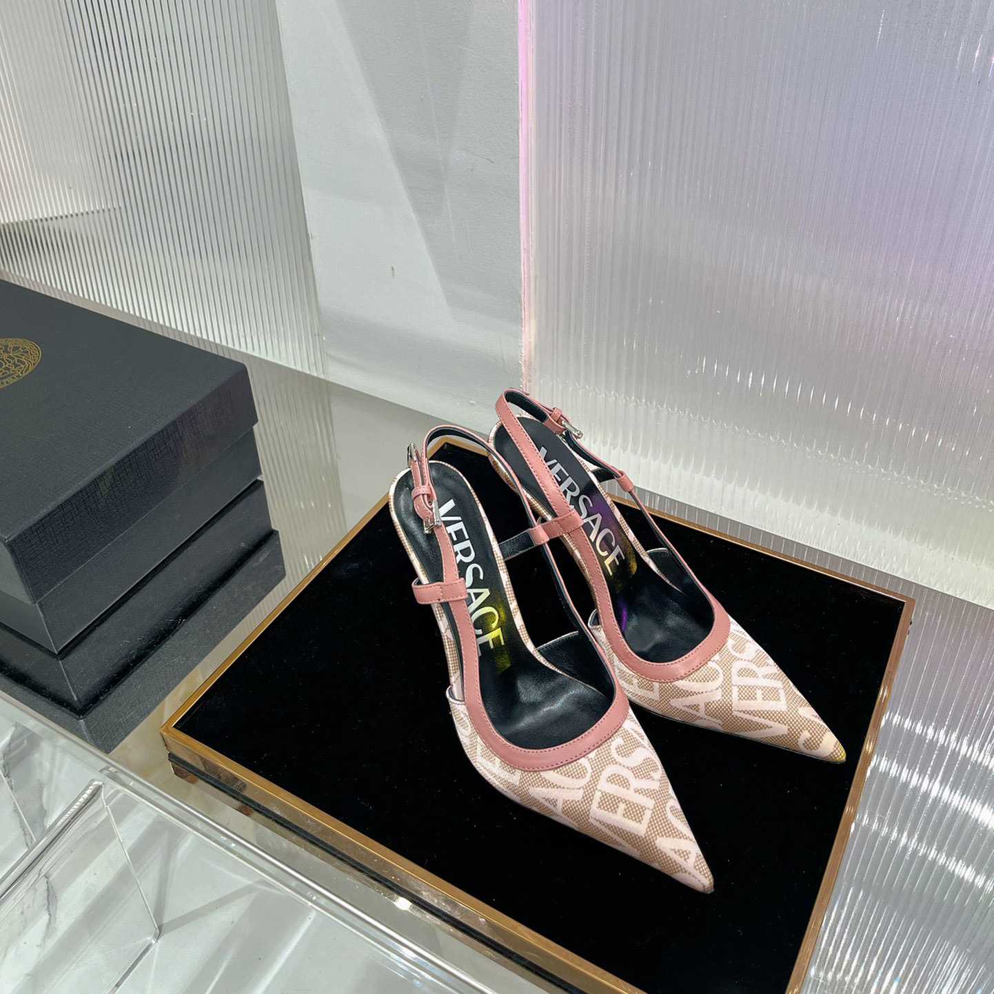 Versace Logo-jacquard 110mm Slingback Pumps - PerfectKickZ