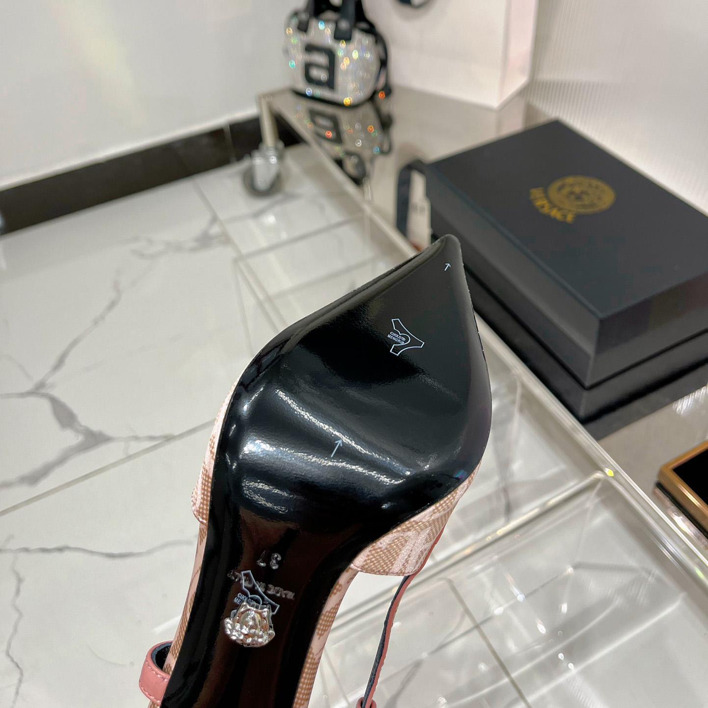 Versace Logo-jacquard 110mm Slingback Pumps - PerfectKickZ