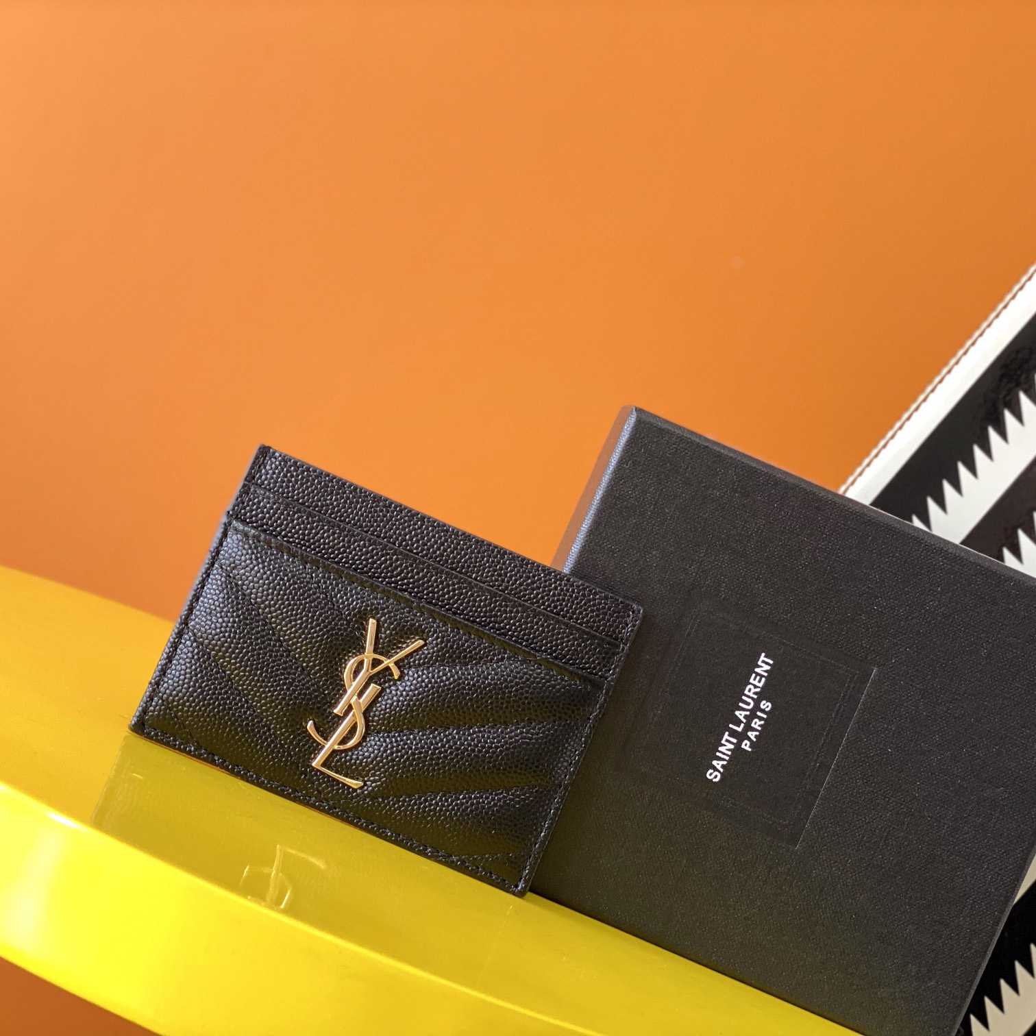 Saint Laurent Leather Card Wallet (10x7.5x0.5 cm) - PerfectKickZ