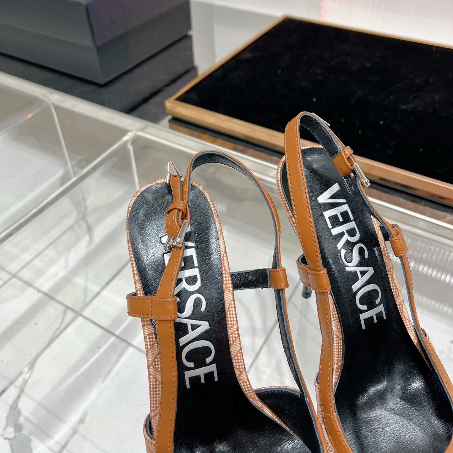 Versace Logo-jacquard 110mm Slingback Pumps - PerfectKickZ