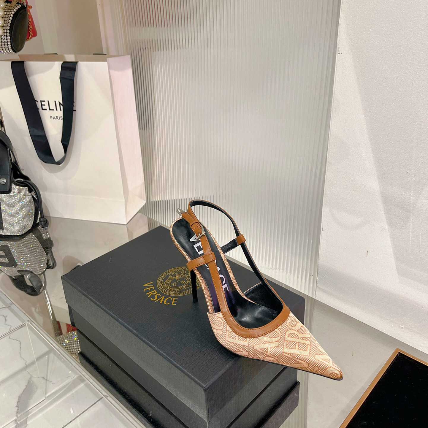 Versace Logo-jacquard 110mm Slingback Pumps - PerfectKickZ