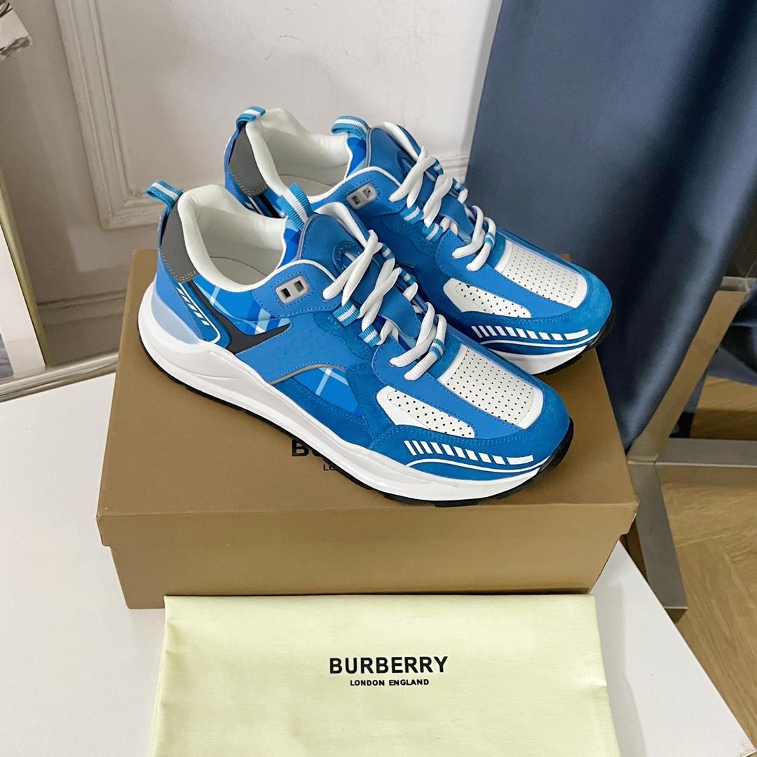 Burberry Leather, Suede and Check Sneakers - PerfectKickZ