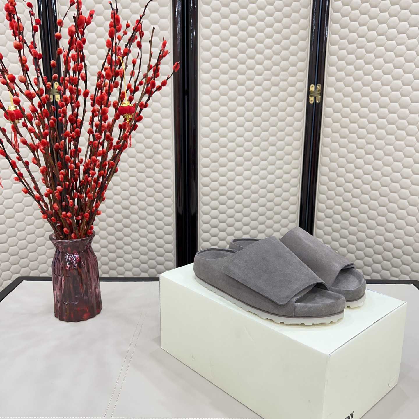 Fear of God x Birkenstoc Los Feliz "Cement" Sandals  - PerfectKickZ