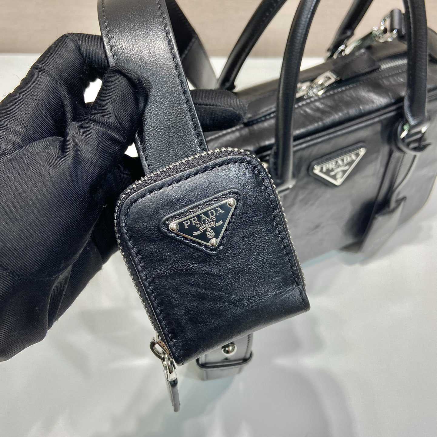 Prada Medium Antique Nappa Leather Top Handle Bag - PerfectKickZ