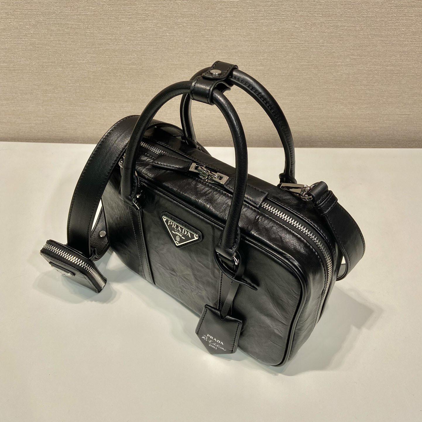 Prada Medium Antique Nappa Leather Top Handle Bag - PerfectKickZ