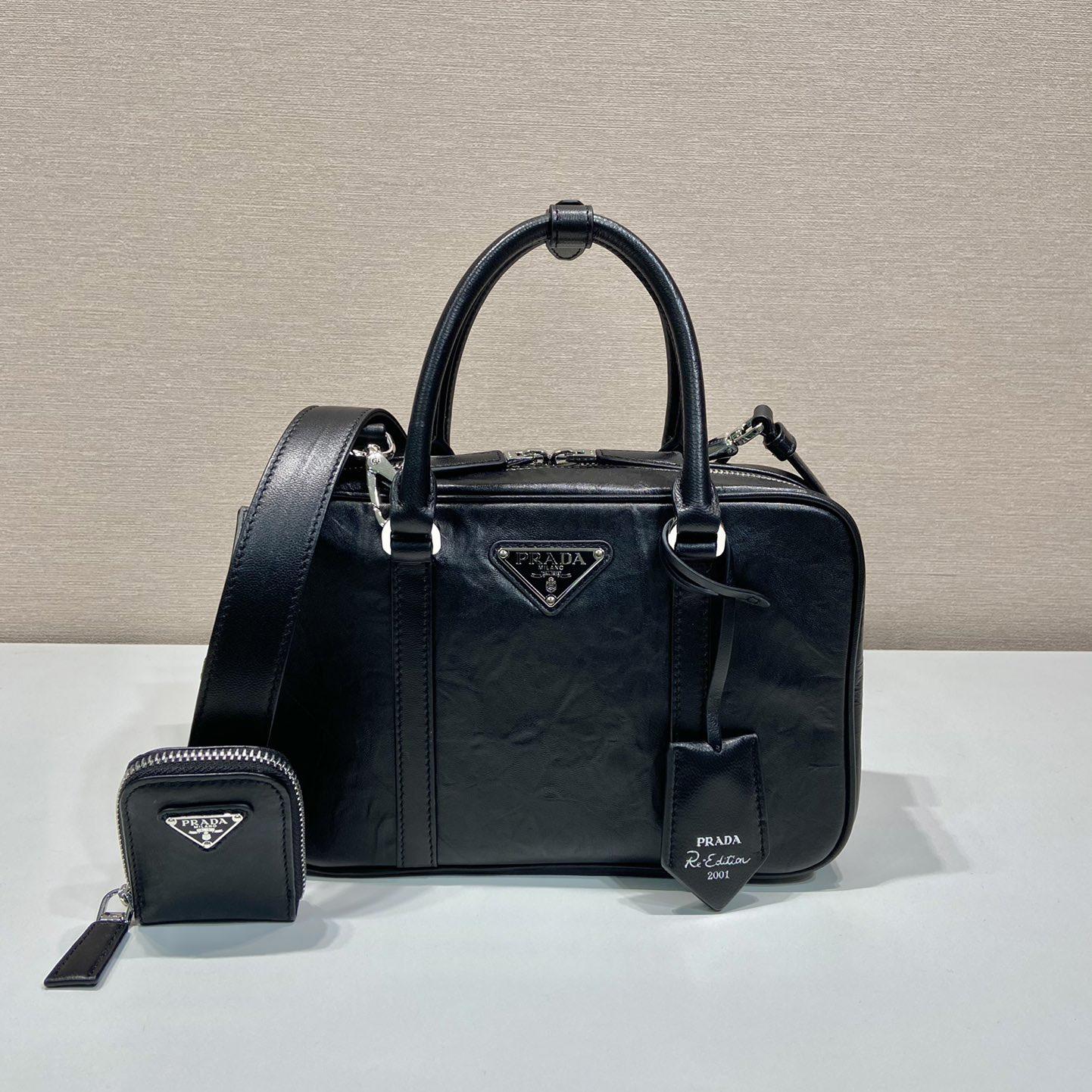 Prada Medium Antique Nappa Leather Top Handle Bag - PerfectKickZ