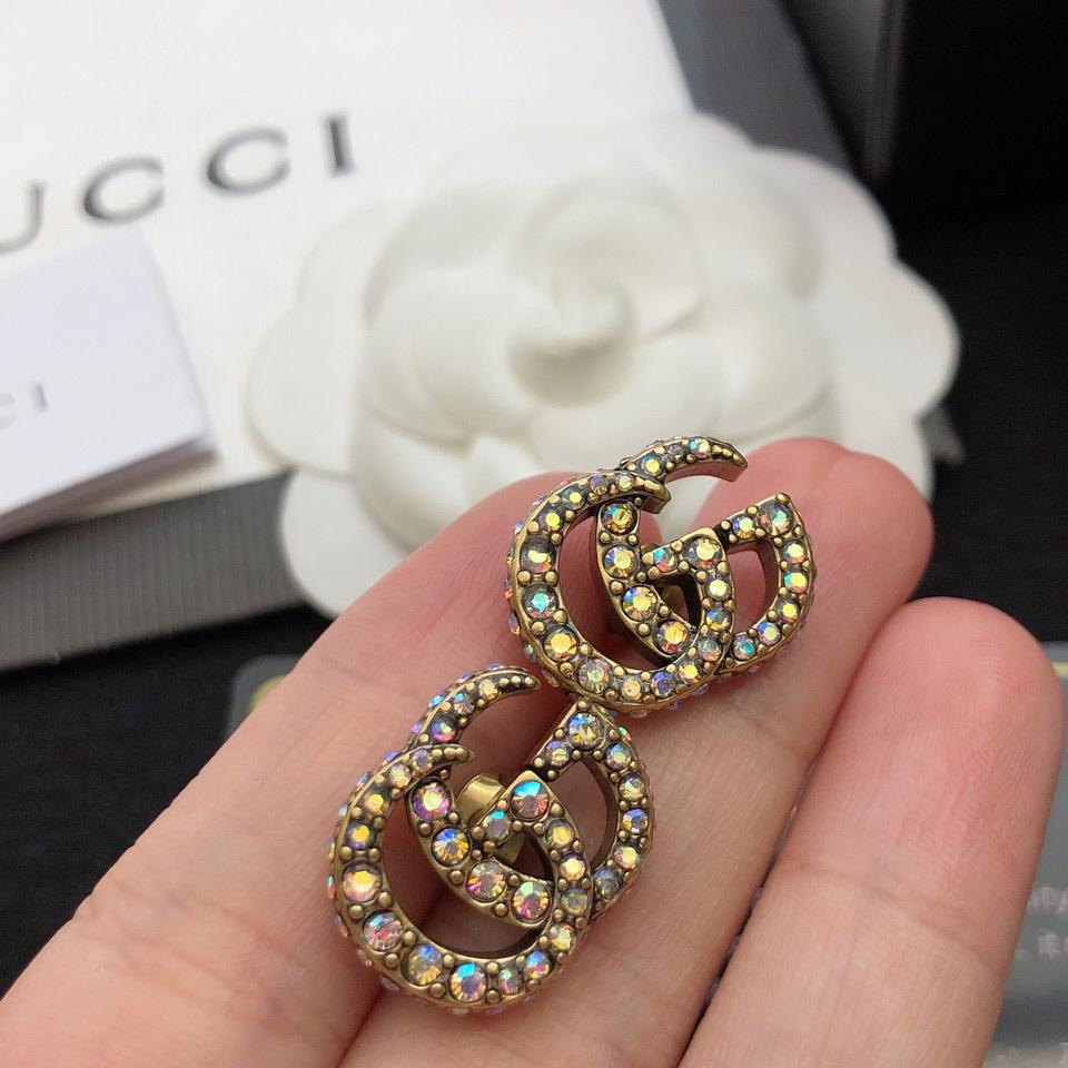 Gucci Crystal Double G Earrings - PerfectKickZ