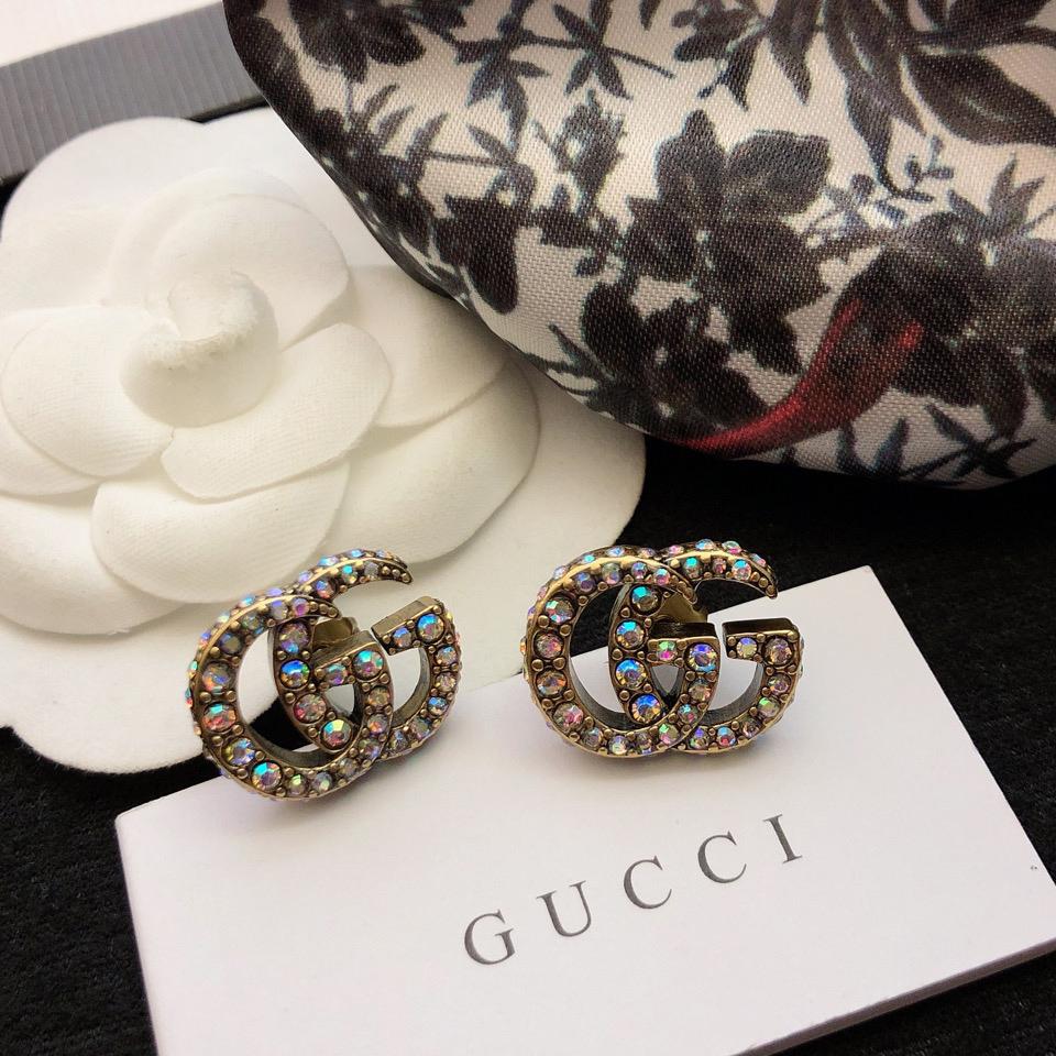 Gucci Crystal Double G Earrings - PerfectKickZ