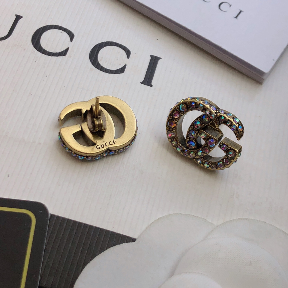 Gucci Crystal Double G Earrings - PerfectKickZ