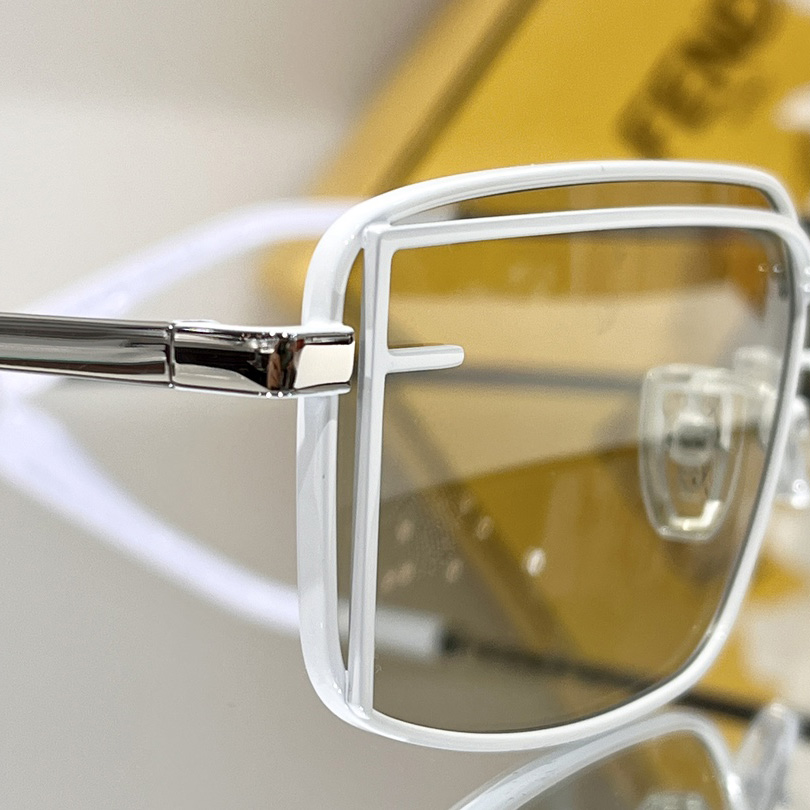 Fendi First Sight Cream Metal Fashion Show Sunglasses With Light Brown Lenses - PerfectKickZ