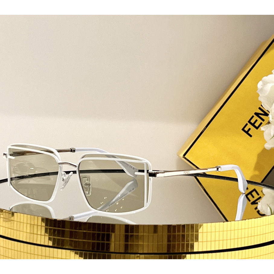 Fendi First Sight Cream Metal Fashion Show Sunglasses With Light Brown Lenses - PerfectKickZ