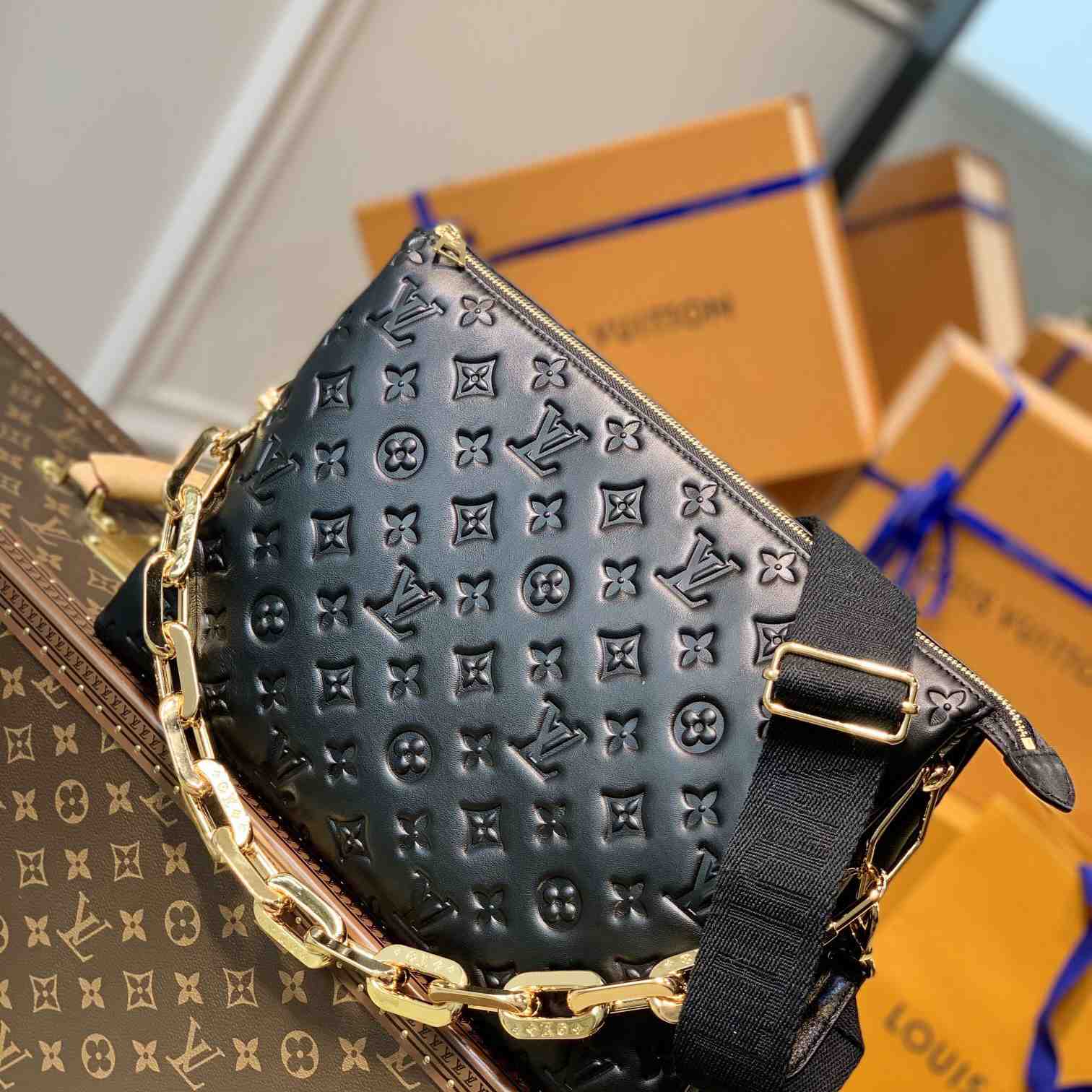 Louis Vuitton Coussin PM Black Lamb (34 x 24 x 12cm)    M57783 - PerfectKickZ