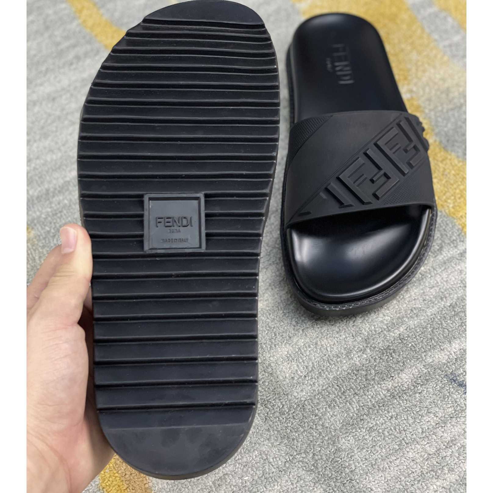 Fendi Black Rubber Footbed - PerfectKickZ