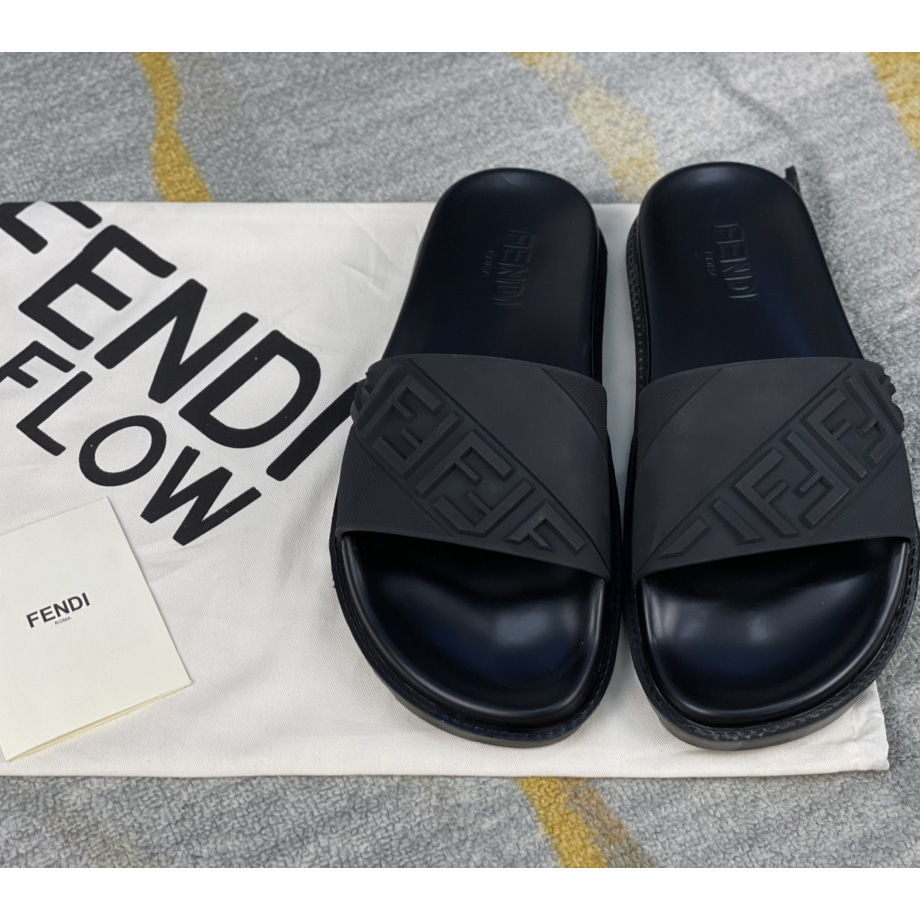 Fendi Black Rubber Footbed - PerfectKickZ