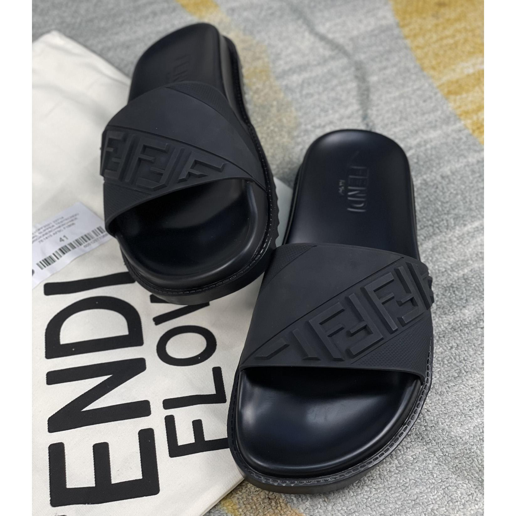 Fendi Black Rubber Footbed - PerfectKickZ