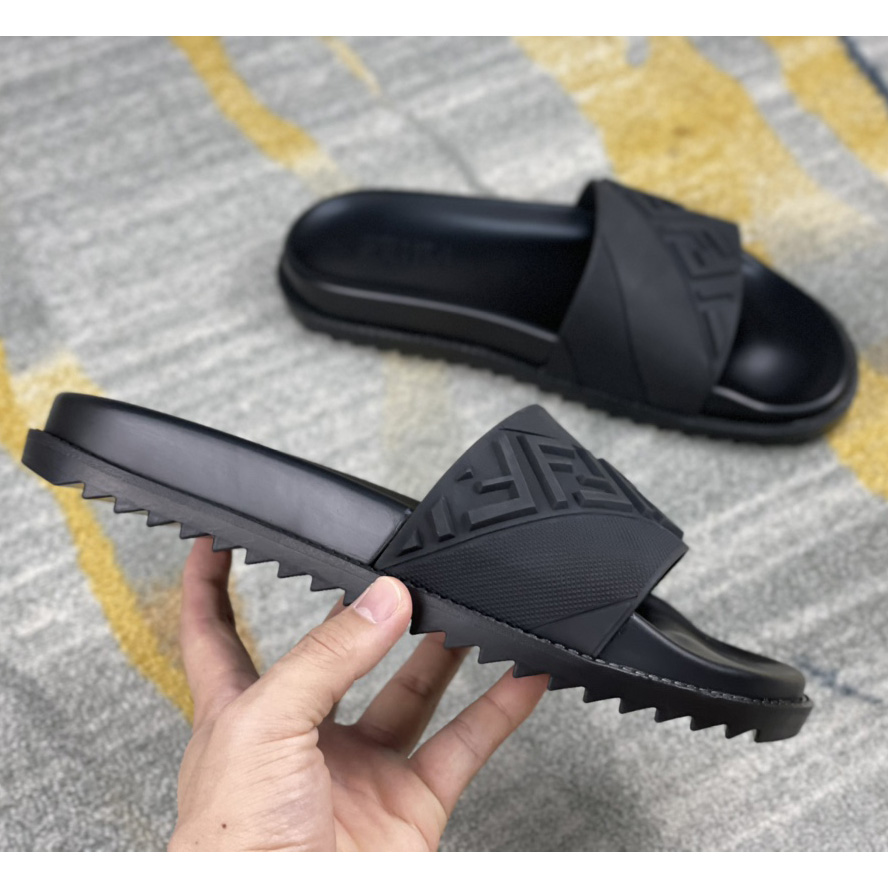 Fendi Black Rubber Footbed - PerfectKickZ
