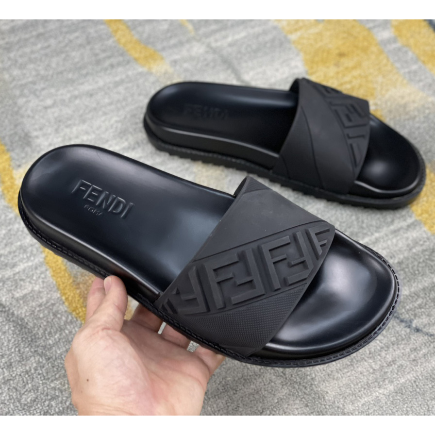 Fendi Black Rubber Footbed - PerfectKickZ