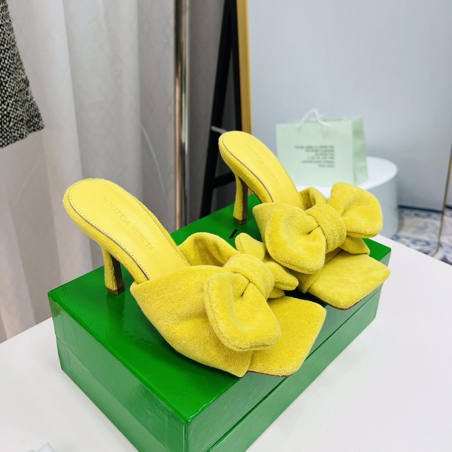 Bottega Veneta Yellow Heeled Sandals - PerfectKickZ