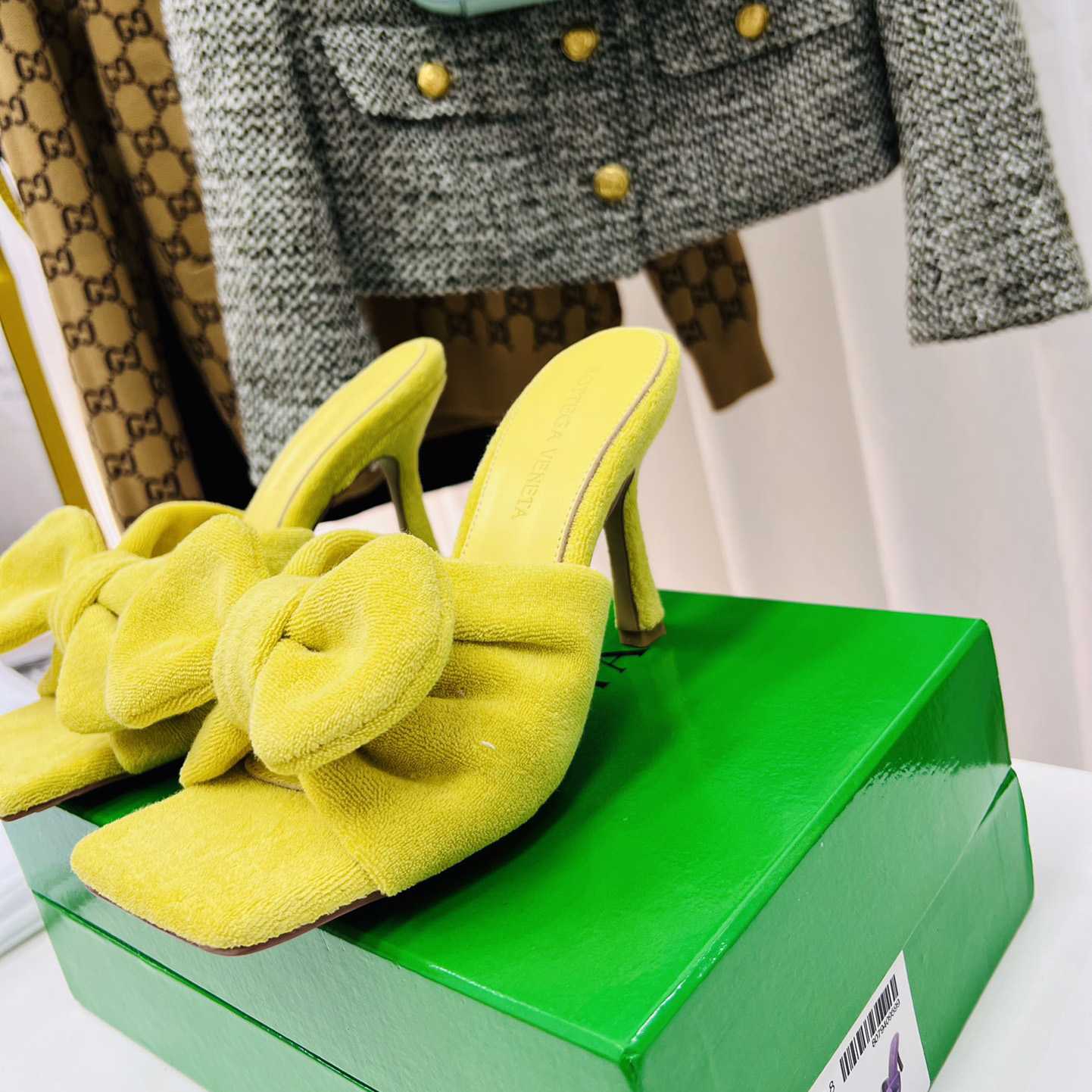Bottega Veneta Yellow Heeled Sandals - PerfectKickZ