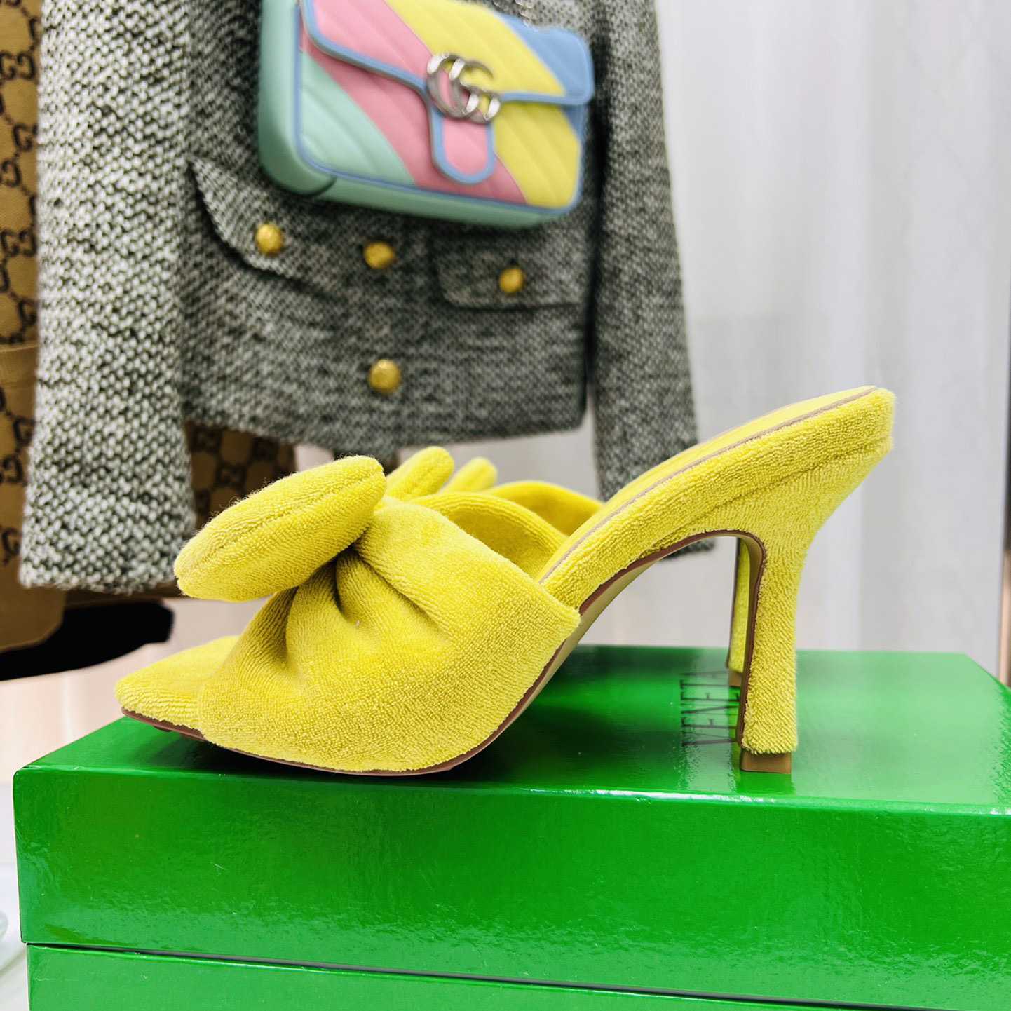 Bottega Veneta Yellow Heeled Sandals - PerfectKickZ