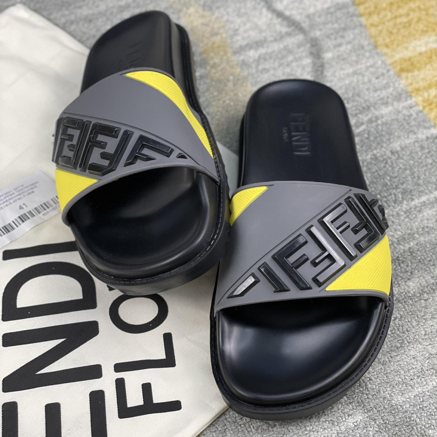 Fendi Multicolor Rubber Slides - 