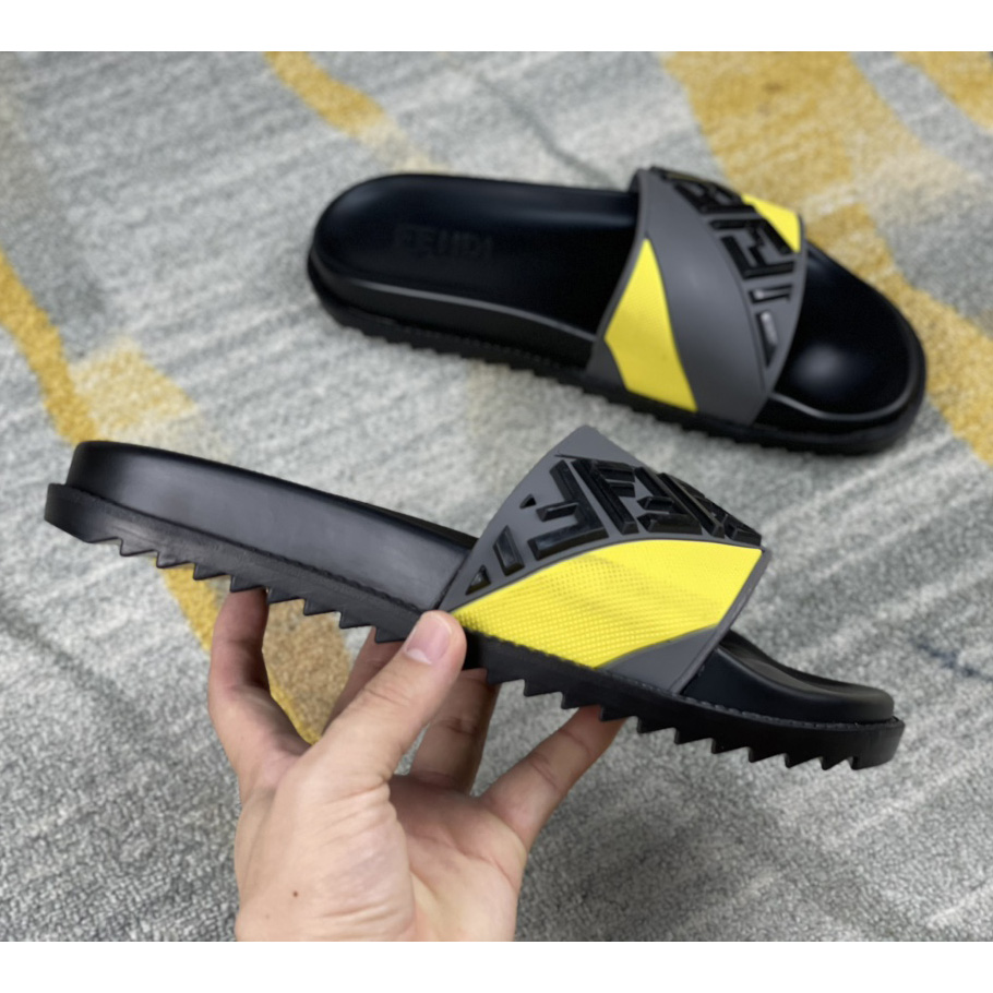 Fendi Multicolor Rubber Slides - 