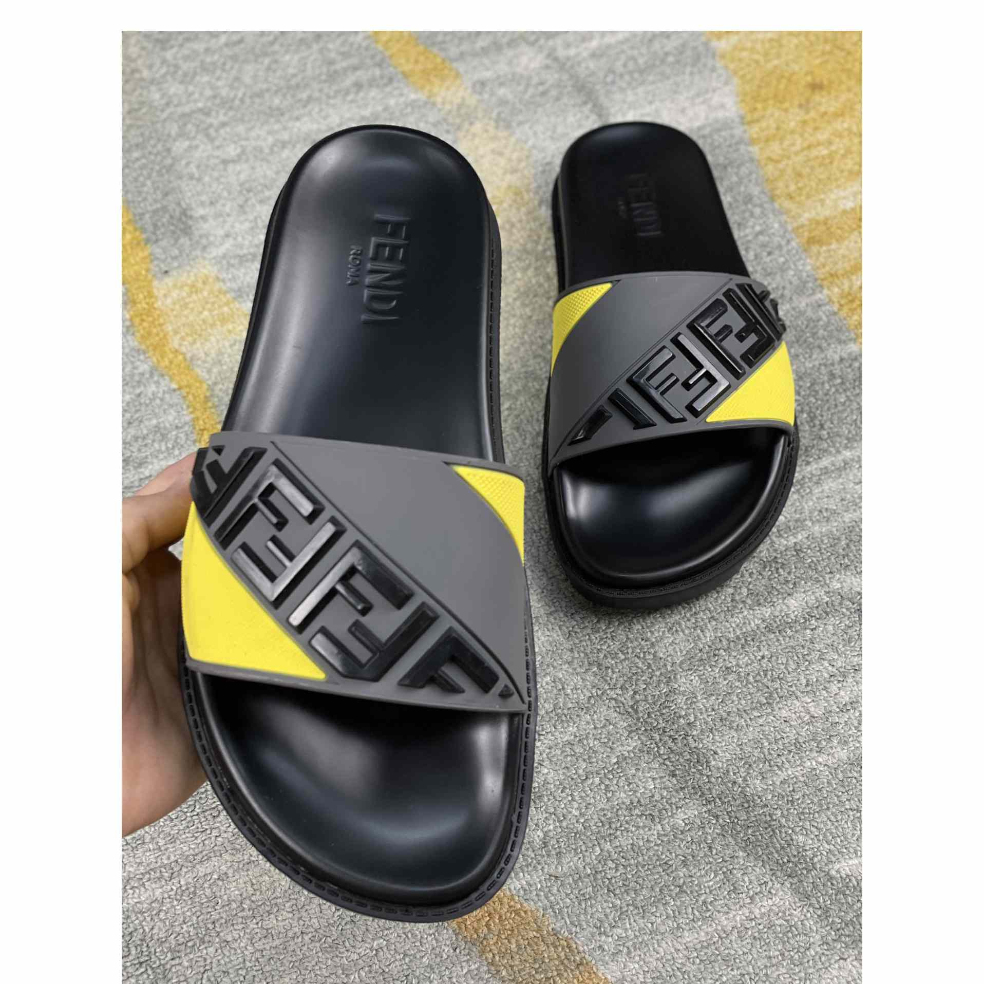 Fendi Multicolor Rubber Slides - 