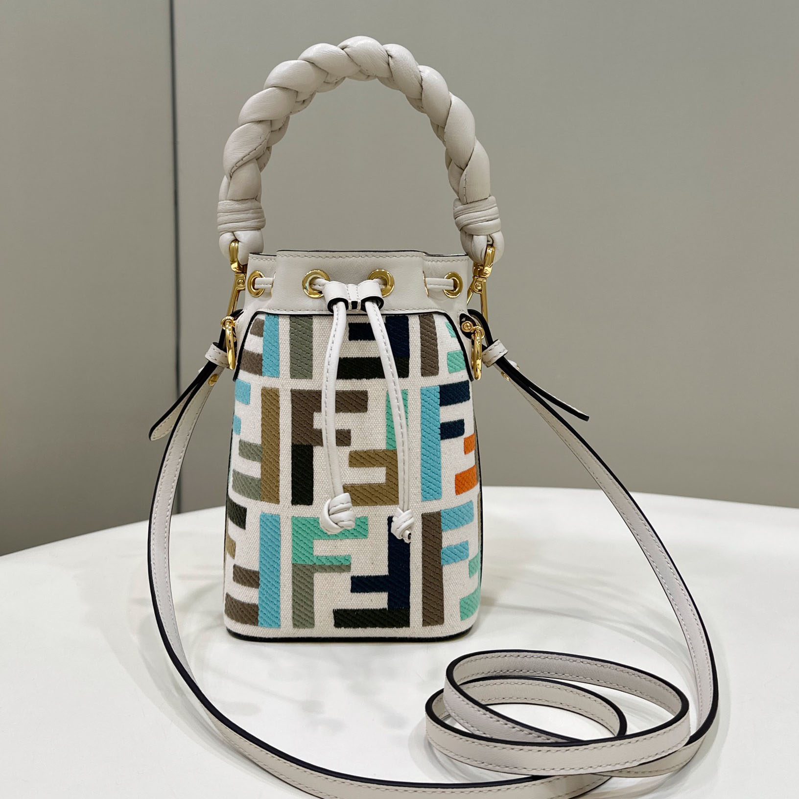 Fendi Mon Tresor Multicolour Canvas Mini-bag With FF Embroidery - PerfectKickZ