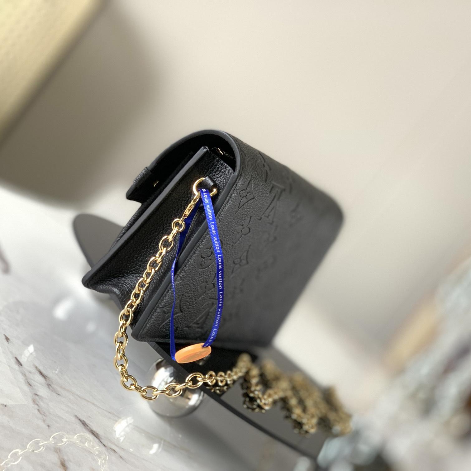Louis Vuitton Black Monogram Empreinte Leather Vavin Wallet On Chain (19x 12.5 x 4 cm)    M67839 - PerfectKickZ