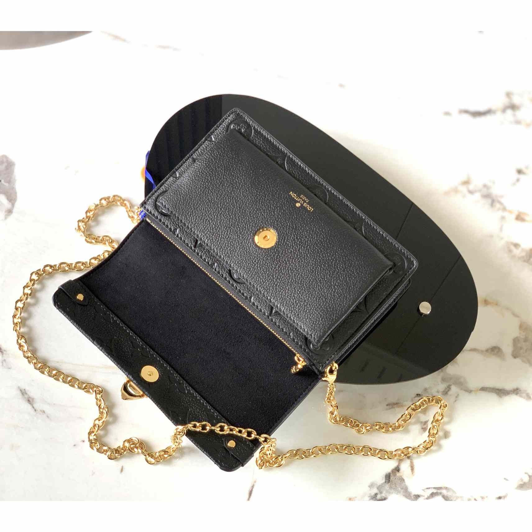 Louis Vuitton Black Monogram Empreinte Leather Vavin Wallet On Chain (19x 12.5 x 4 cm)    M67839 - PerfectKickZ