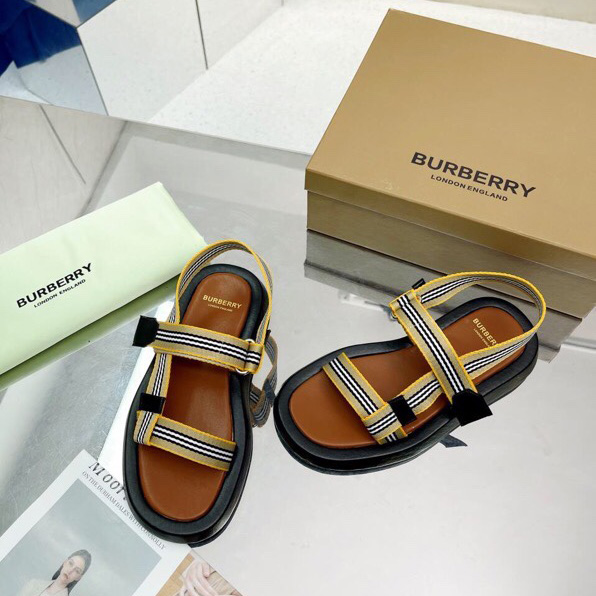 Burberry Icon Stripe Flat Sandals - PerfectKickZ