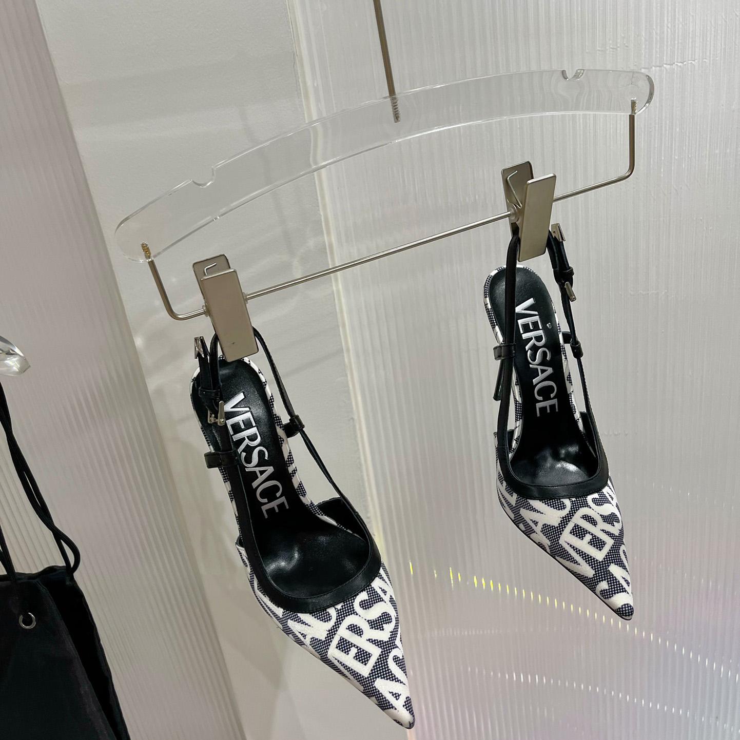 Versace Logo-jacquard 110mm Slingback Pumps - PerfectKickZ
