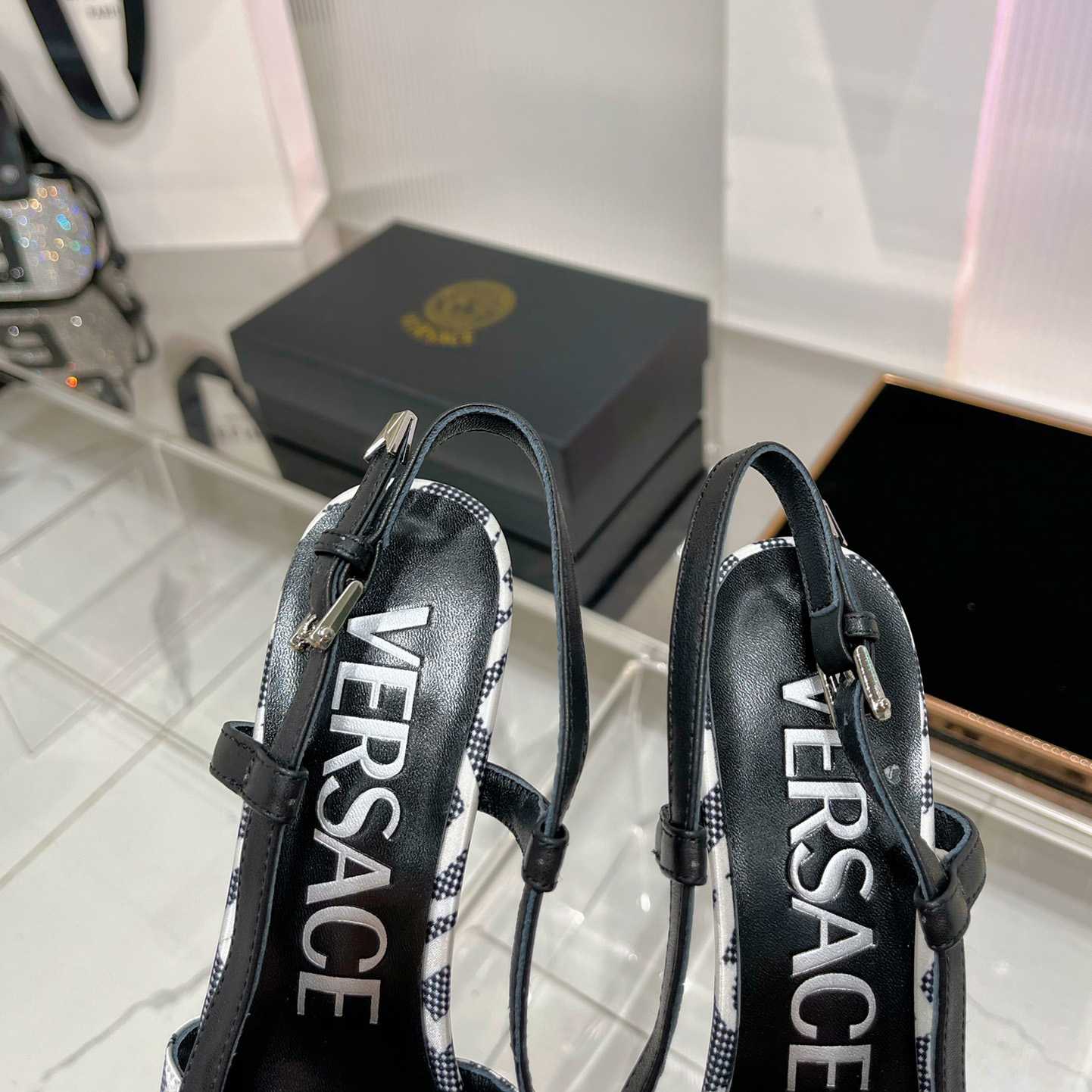 Versace Logo-jacquard 110mm Slingback Pumps - PerfectKickZ