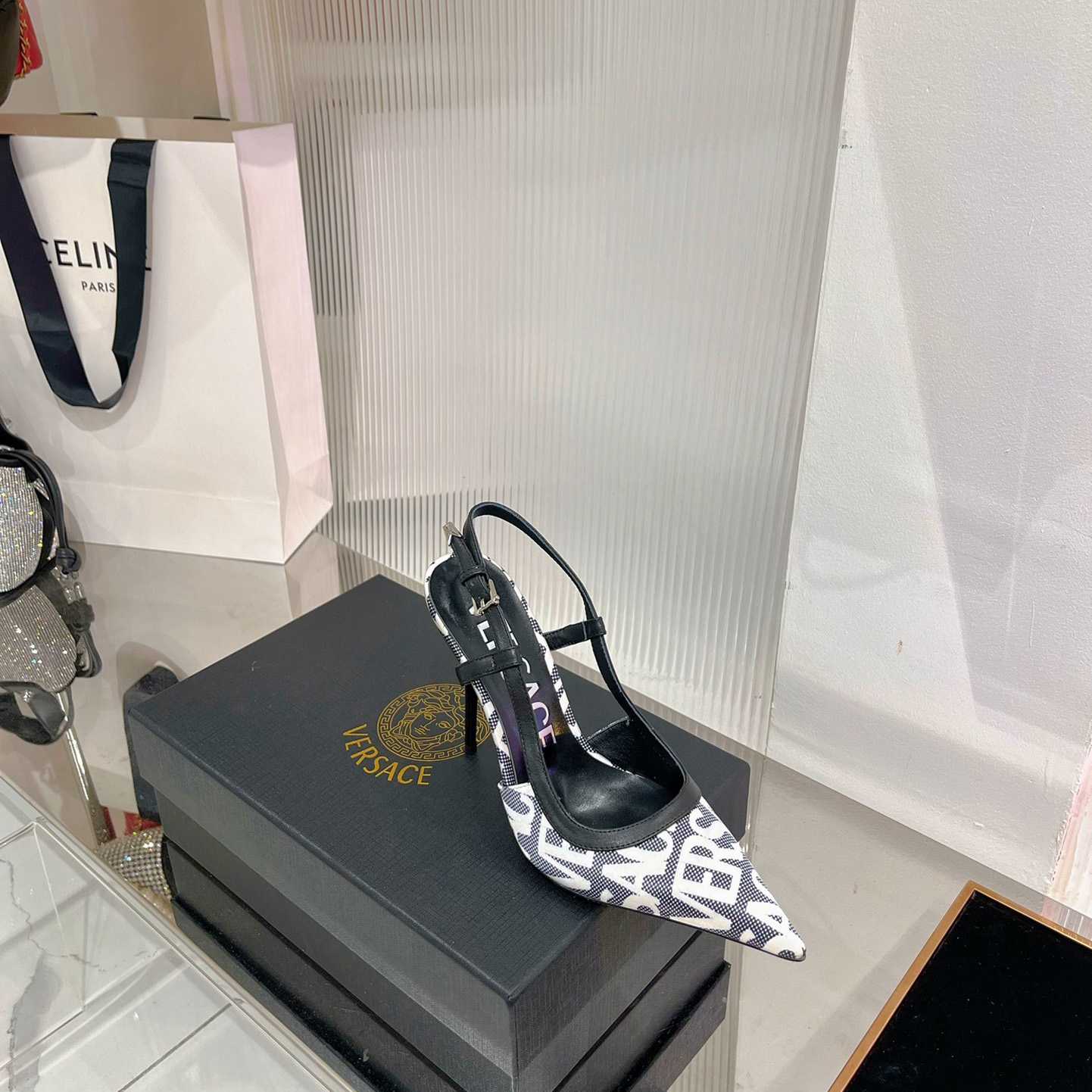Versace Logo-jacquard 110mm Slingback Pumps - PerfectKickZ