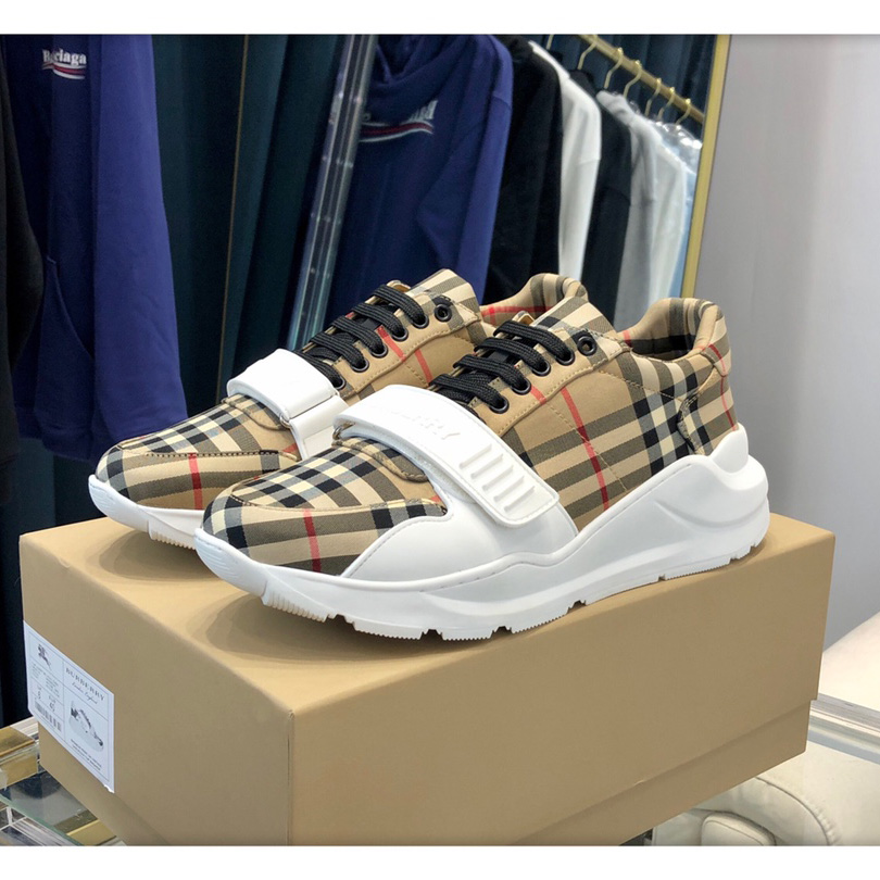 Burberry Check, Suede and Leather Sneakers - PerfectKickZ