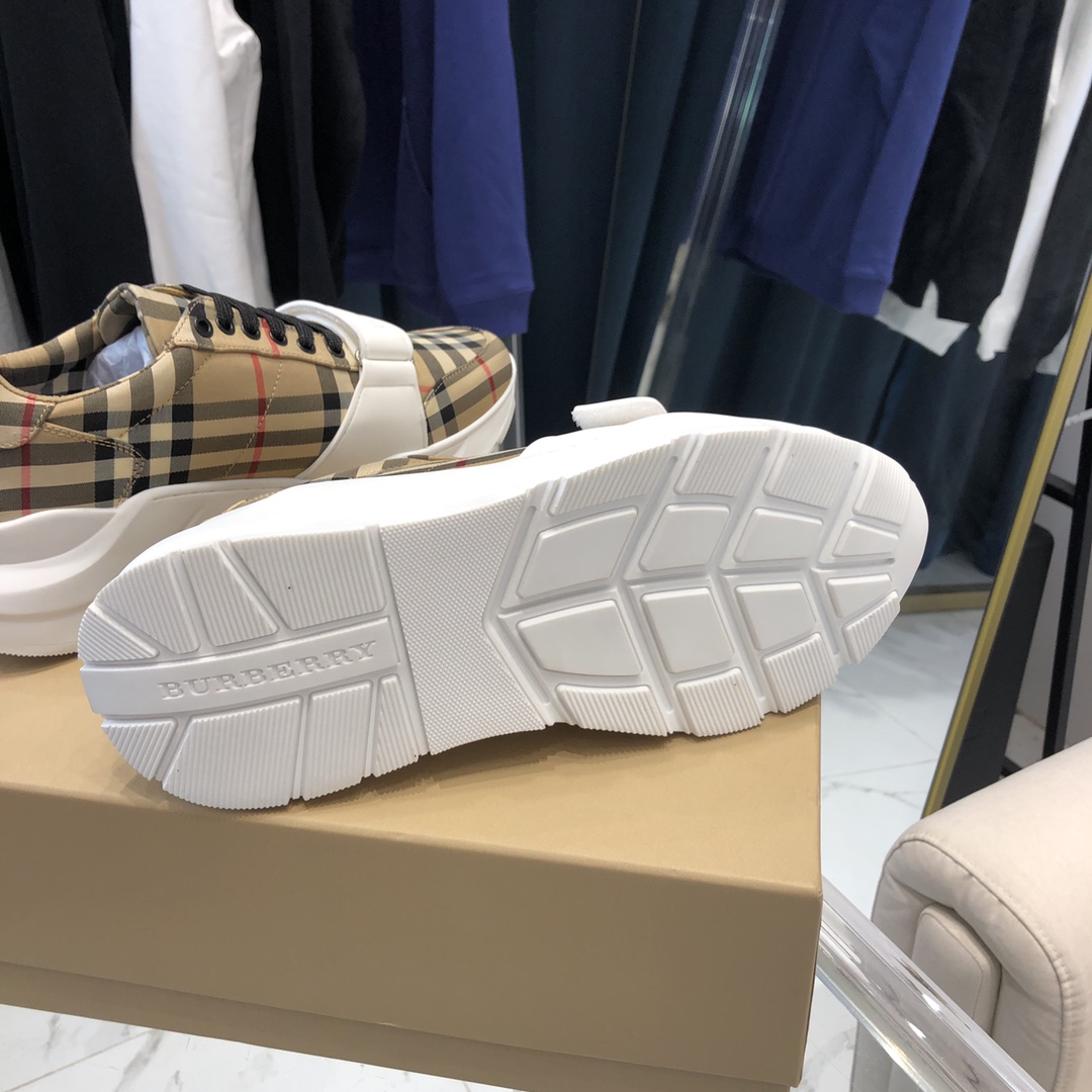 Burberry Check, Suede and Leather Sneakers - PerfectKickZ