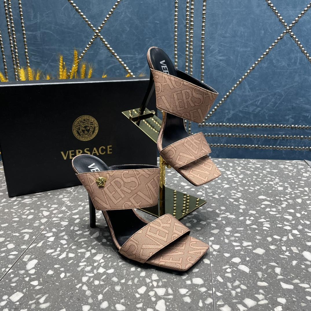 Versace Allover High Heel Mules - PerfectKickZ