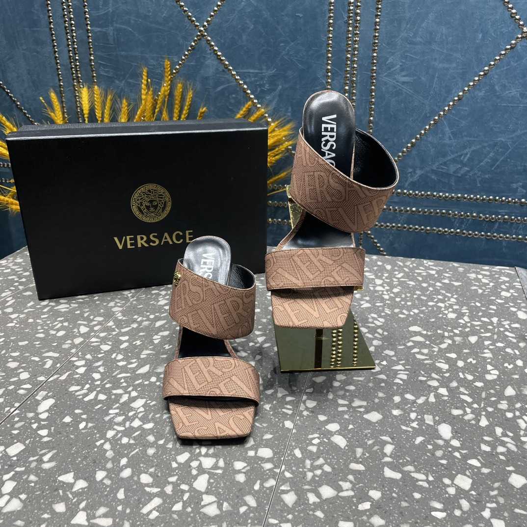 Versace Allover High Heel Mules - PerfectKickZ