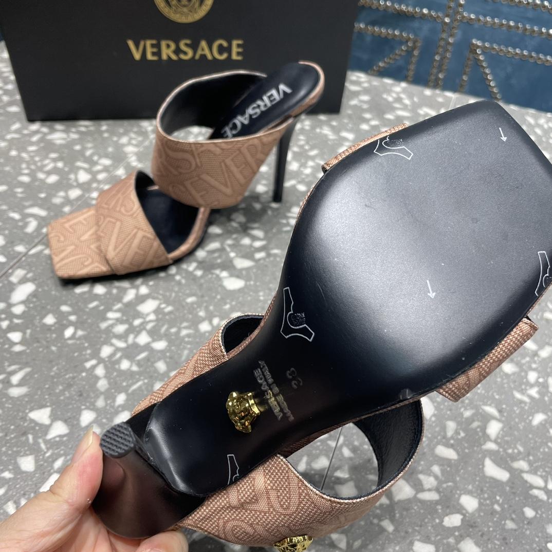 Versace Allover High Heel Mules - PerfectKickZ