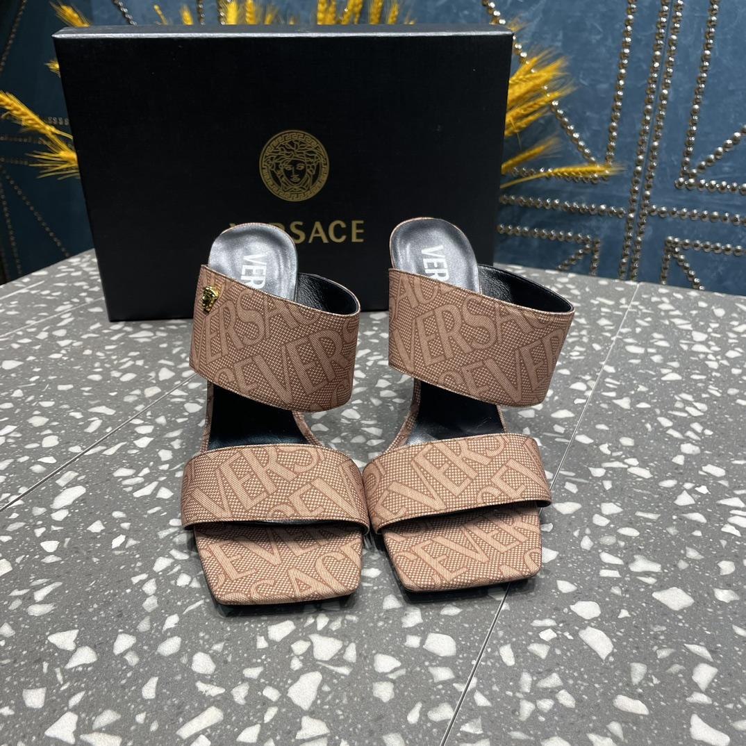 Versace Allover High Heel Mules - PerfectKickZ