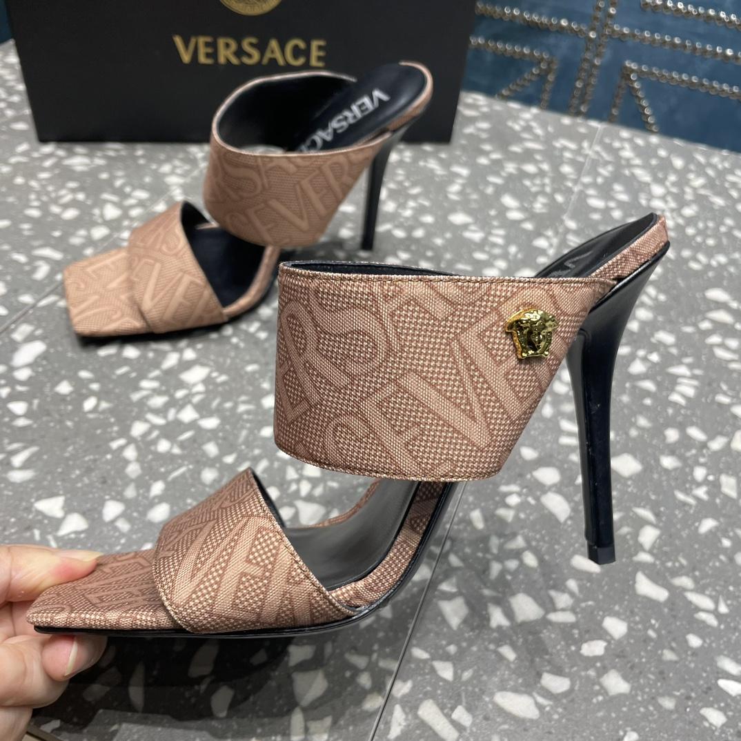 Versace Allover High Heel Mules - PerfectKickZ