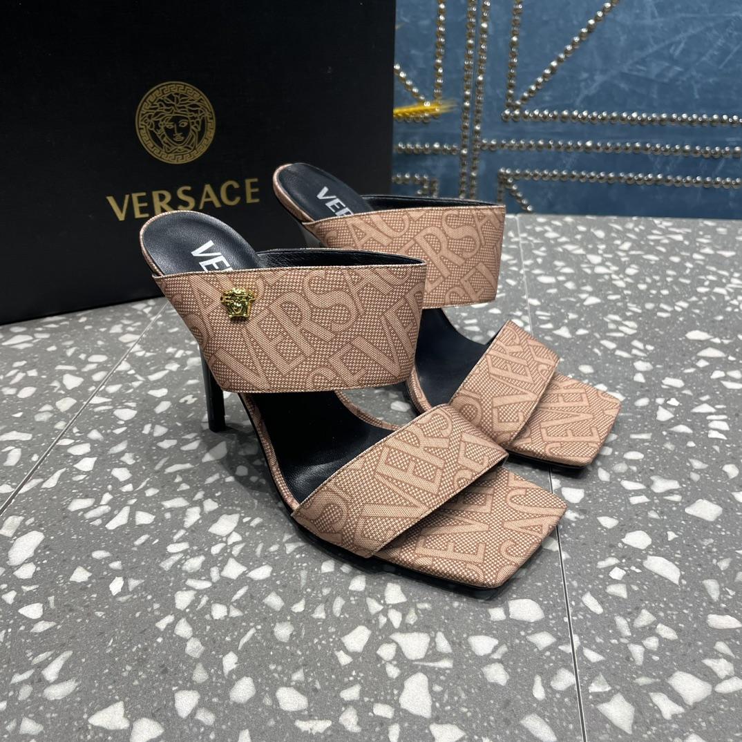 Versace Allover High Heel Mules - PerfectKickZ