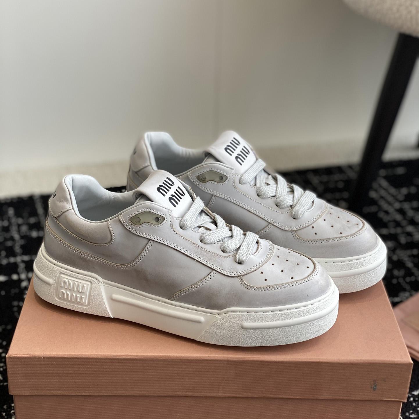 Miu Miu Bleached Leather Sneakers - PerfectKickZ