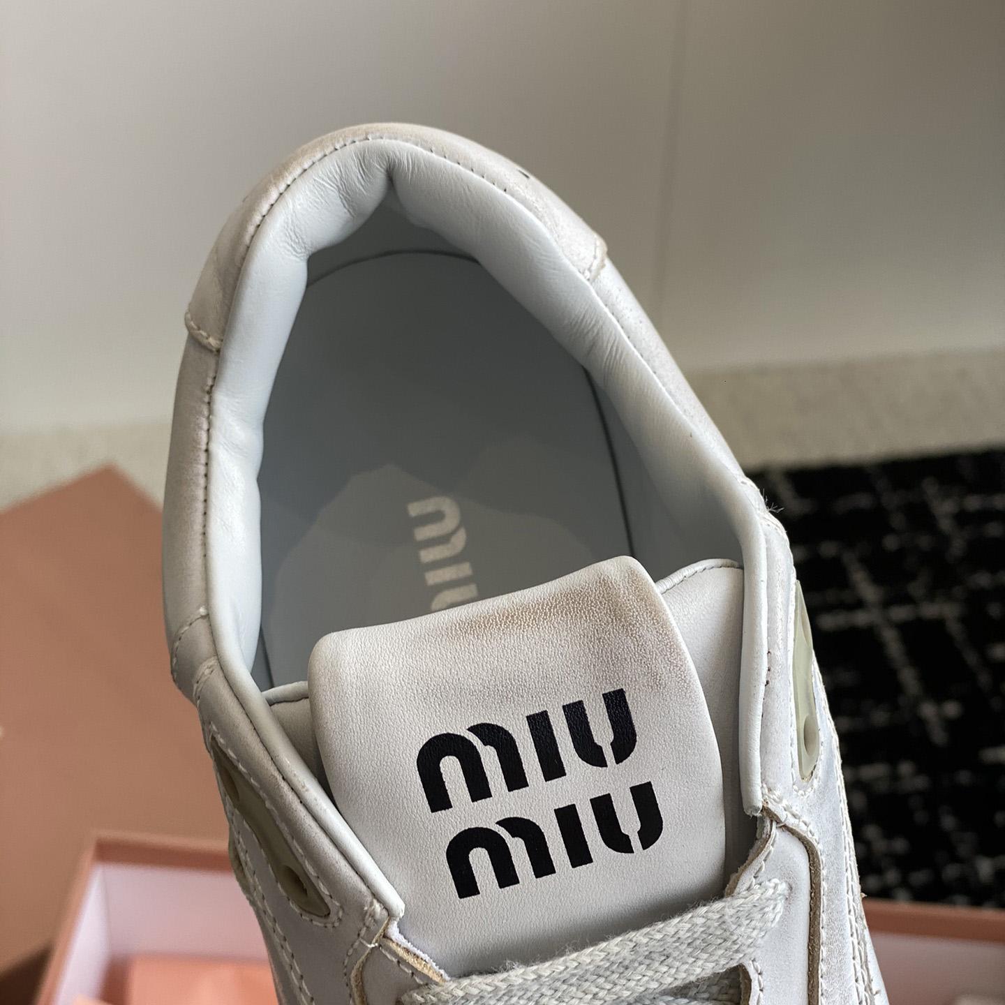 Miu Miu Bleached Leather Sneakers - 