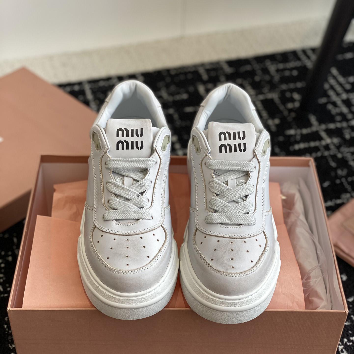 Miu Miu Bleached Leather Sneakers - 