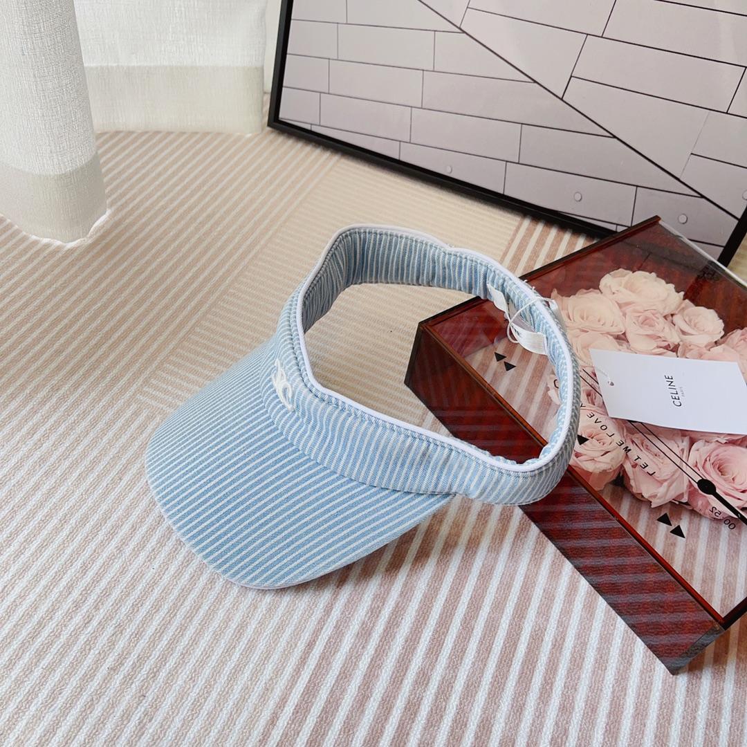 Celine Triomphe Visor In Hickory Cotton Wave Wash  - PerfectKickZ