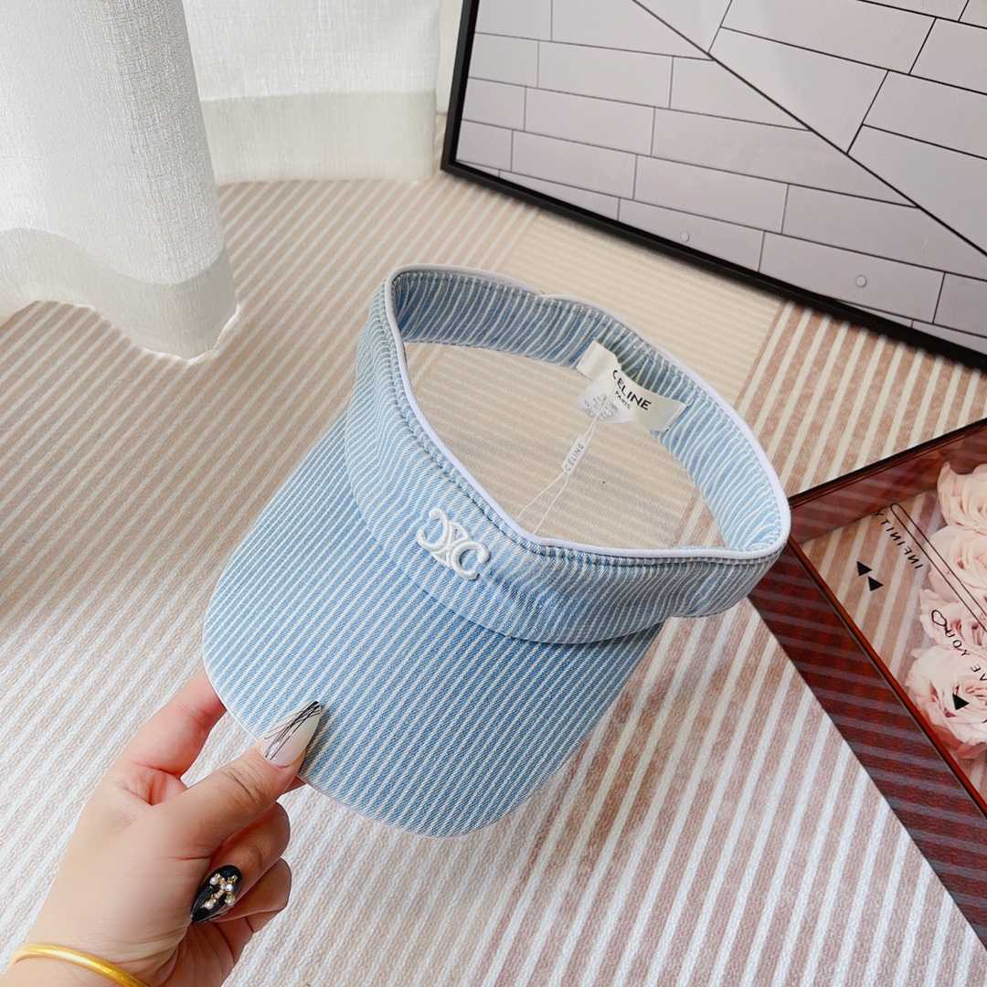 Celine Triomphe Visor In Hickory Cotton Wave Wash  - PerfectKickZ