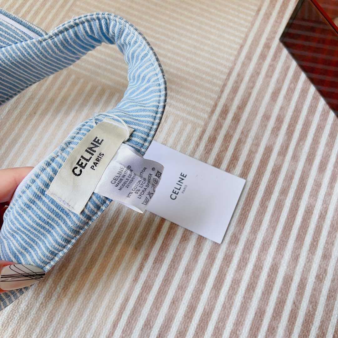 Celine Triomphe Visor In Hickory Cotton Wave Wash  - PerfectKickZ