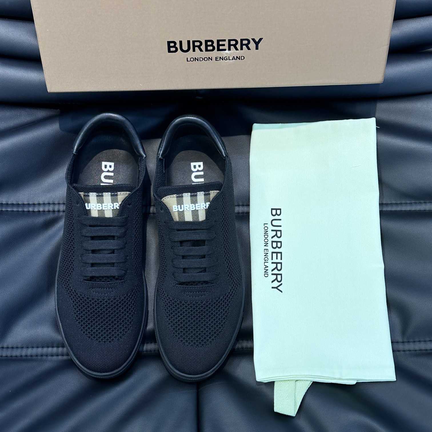 Burberry Nylon, Leather And Cotton Sneakers - PerfectKickZ